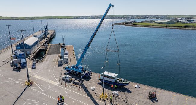 Electric Orkney project announces major milestone as hydrofoil vessel arrives in Orkney